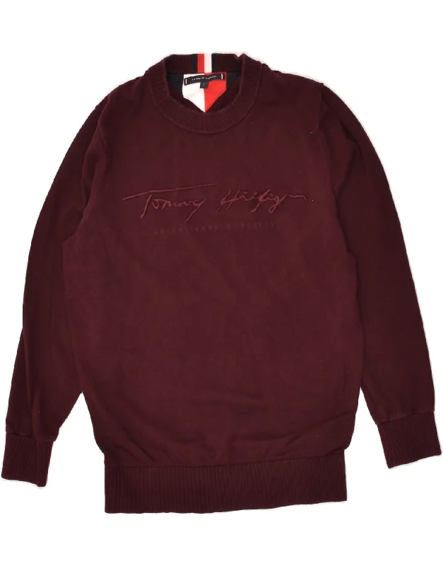 Grand Opening Sale TOMMY HILFIGER Womens Graphic Sweatshirt Jumper UK 10 Small Burgundy Grand Opening Sale TOMMY HILFIGER Womens Graphic Sweatshirt Jumper UK 10 Small Burgundy