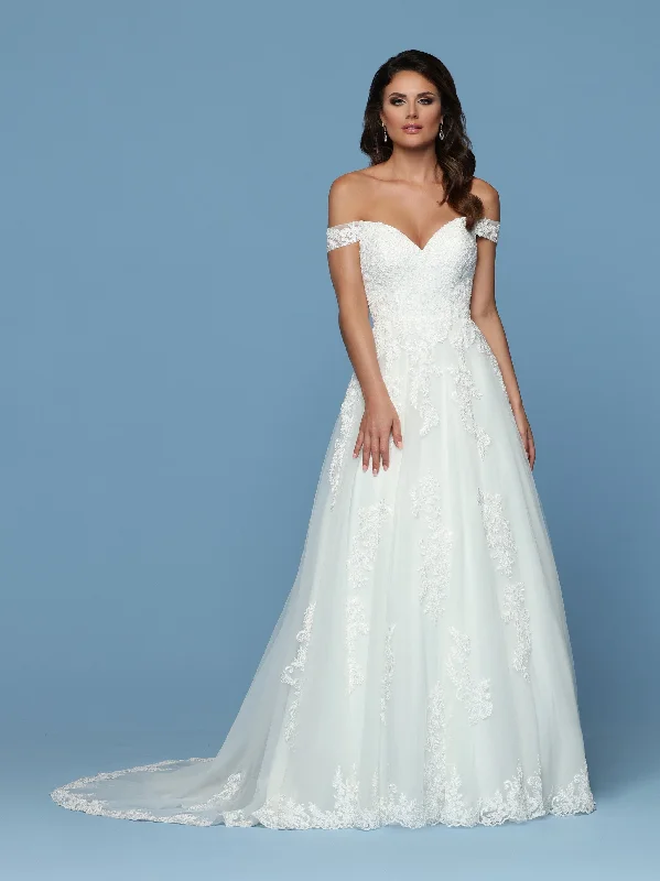 Price Break Davinci Bridal 50556 Sweeheart Off the Shoulder Sheer Lace A Line Wedding Dress