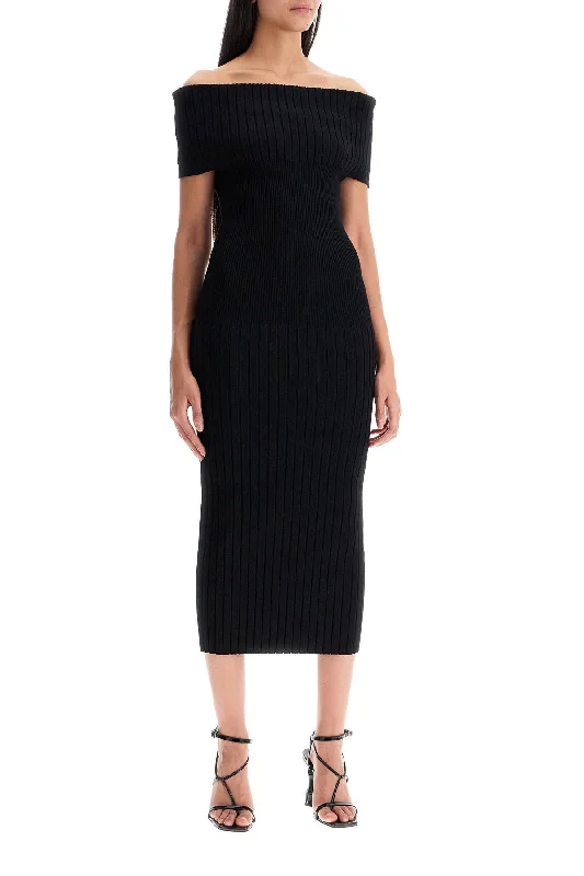 Value Deals Sportmax Off-Shoulder Midi Knit Dress