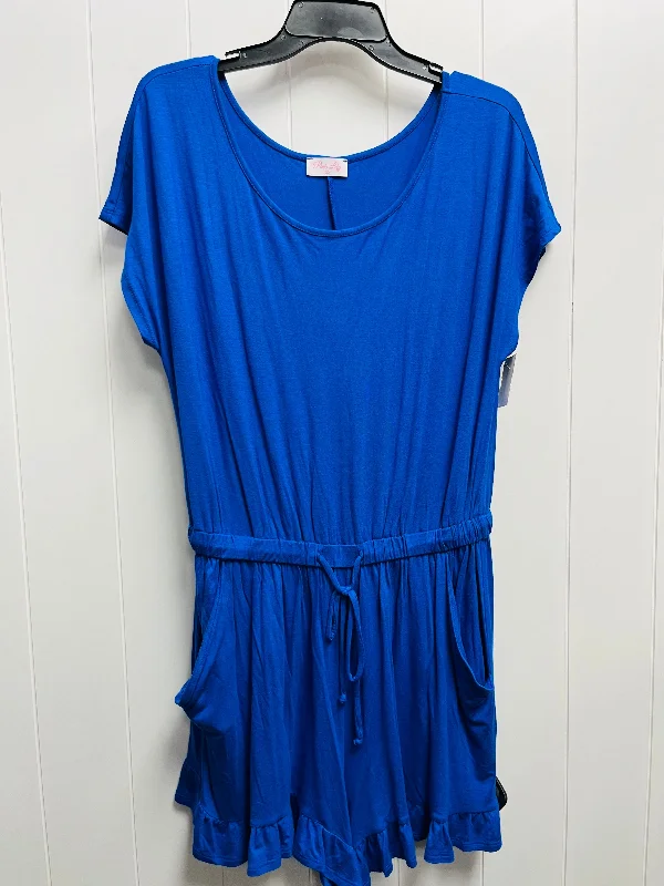 Price Cut Romper By Pink Lily In Blue, Size: L