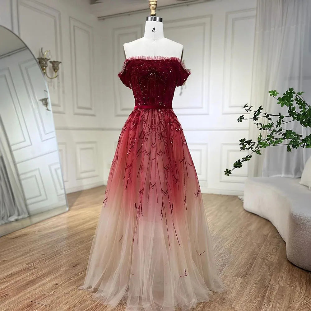 Stock Clearance Gradual Change Red A-Line Sexy Evening Dresses 2024 Beading Sequins Boat Neck Formal Dress Design Serene Hill LA70516 Stock Clearance Gradual Change Red A-Line Sexy Evening Dresses 2024 Beading Sequins Boat Neck Formal Dress Design Serene Hill LA70516