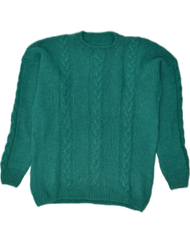 Closeout Sale VINTAGE Womens Crew Neck Jumper Sweater UK 20 2XL Turquoise