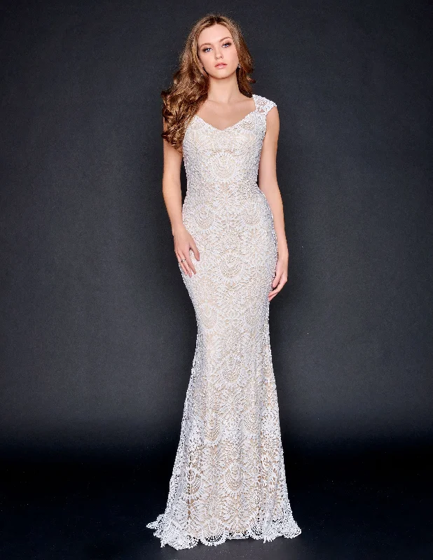 Discount Deals Nina Canacci 3171 Size 4 Ivory Nude Destination Bridal Gown Wedding Dress Boho Lace Cap Sleeves Discount Deals Nina Canacci 3171 Size 4 Ivory Nude Destination Bridal Gown Wedding Dress Boho Lace Cap Sleeves