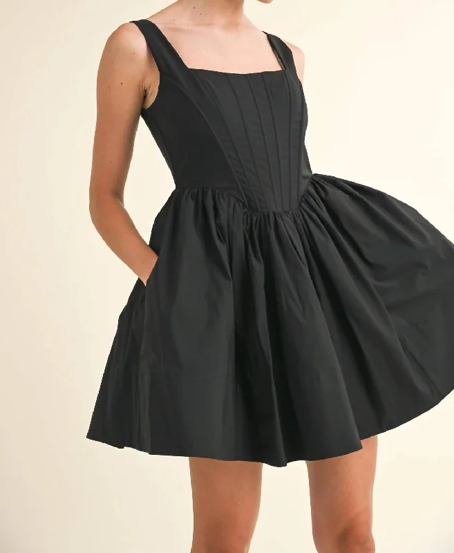Huge Discounts Corset Mini Dress In Black