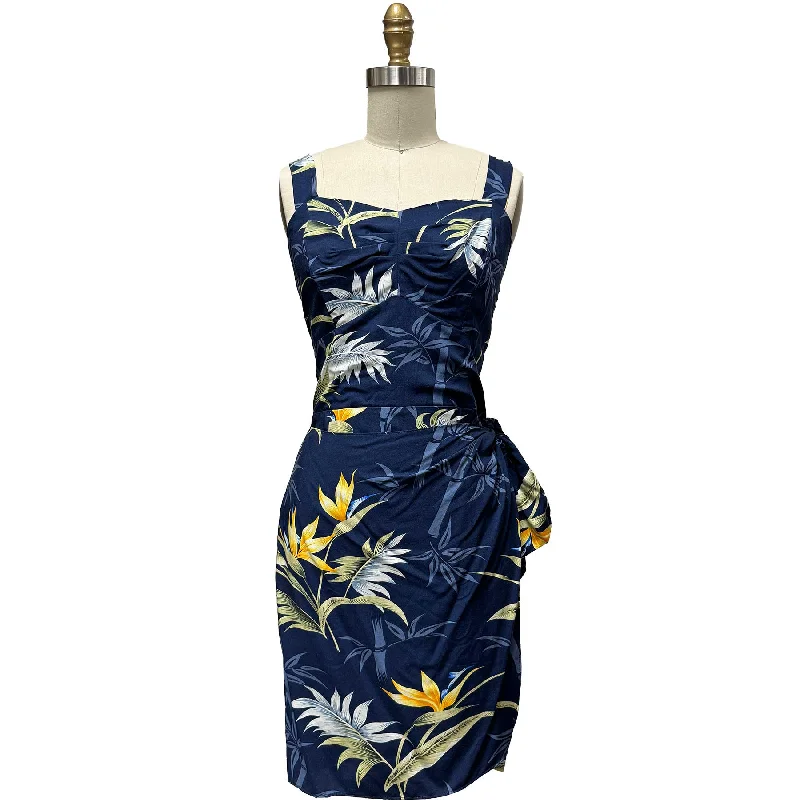 Last Chance Bamboo Paradise Navy Sarong Dress