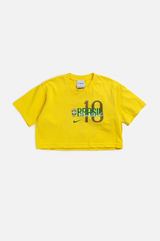 Weekend Deal Rework Crop Brazil Soccer Tee - XS