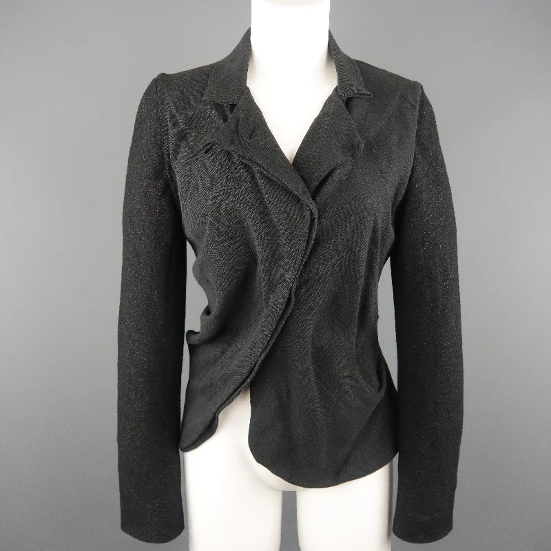 Special Price LOST & FOUND Size S Charcoal & Black Ruched Body Jacket