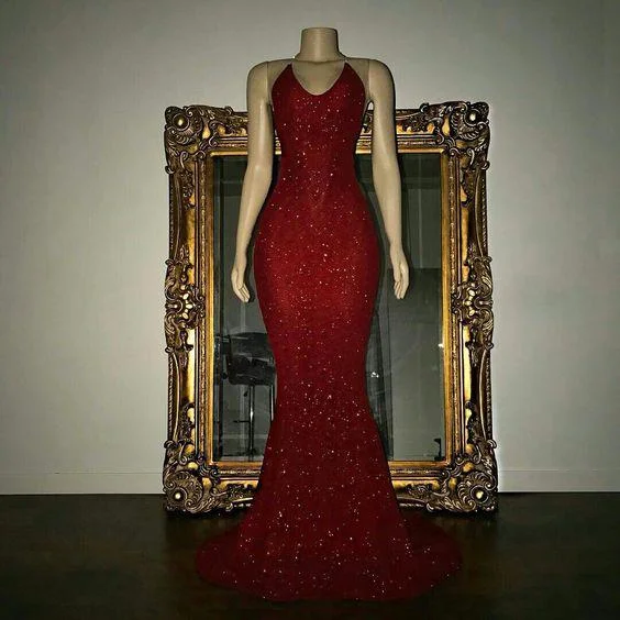 Fantastic Offers formal evening dress sparkle red sequin long prom dress, BD172702
