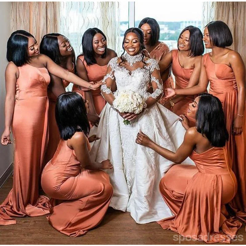 Price Drop Alert Orange One Shoulder Mermaid Cheap Long Bridesmaid Dresses Online,WG1661 Price Drop Alert Orange One Shoulder Mermaid Cheap Long Bridesmaid Dresses Online,WG1661