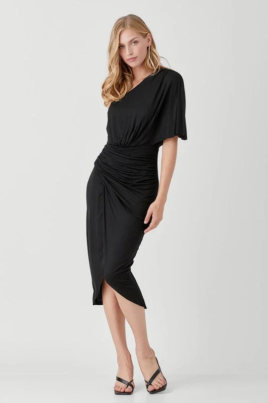 Special Price One Shoulder Drape Jersey Dress