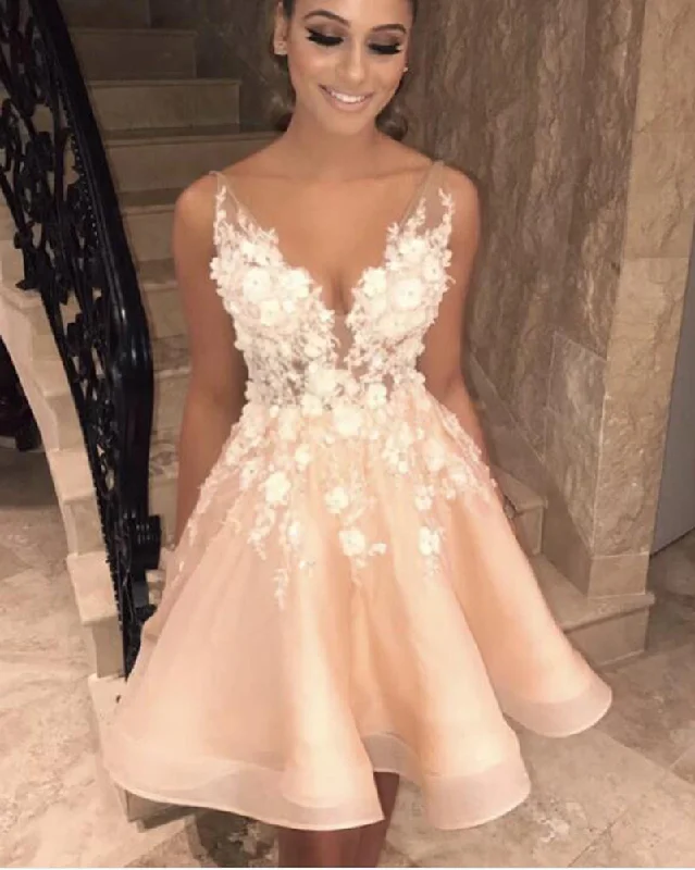Extra Discounts Sexy pink /Ivory lace V Neck Short Prom Dress with Flroal lace Gown,Cocktail Dress SP0706 Extra Discounts Sexy pink /Ivory lace V Neck Short Prom Dress with Flroal lace Gown,Cocktail Dress SP0706