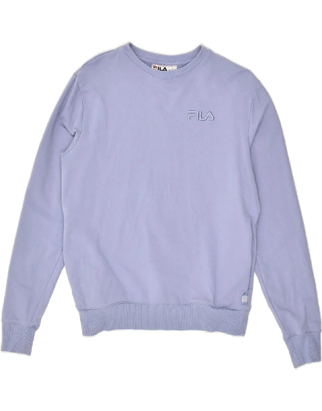 Big Discounts FILA Womens Sweatshirt Jumper UK 6 XS Blue Cotton