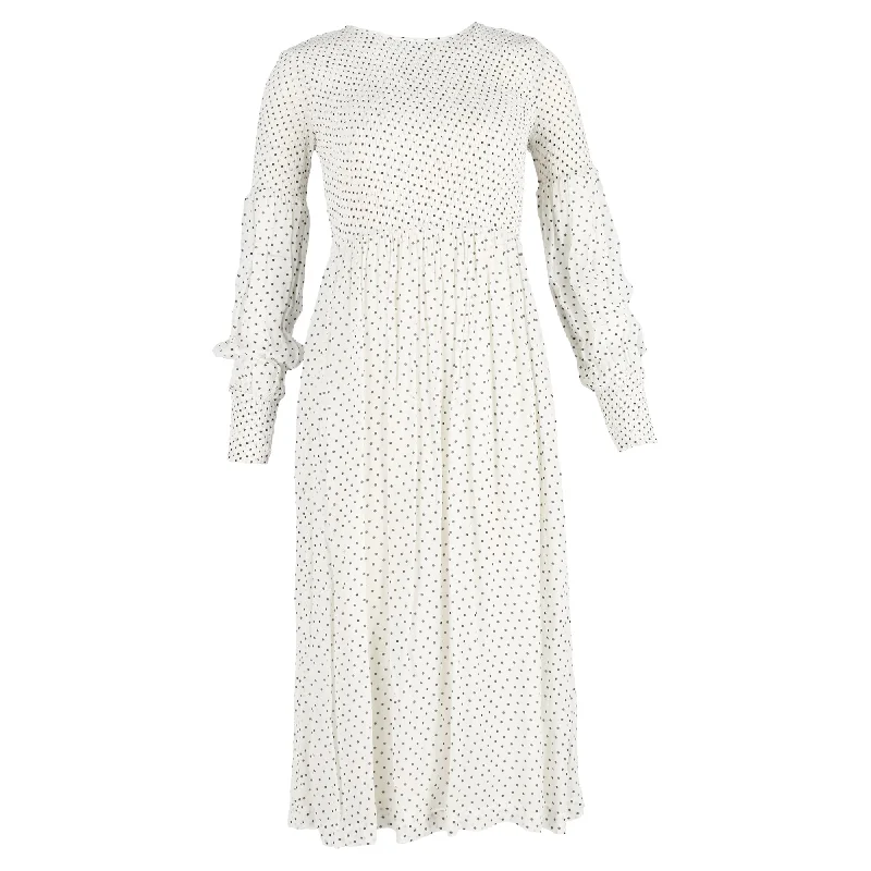 Deal of the Week Ganni Rometty Georgette Smock Dress in White Viscose