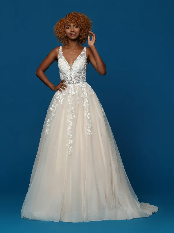 Overstock Davinci Bridal 50637 Long A Line Sheer Lace V neck wedding Dress Train Floral Gown Overstock Davinci Bridal 50637 Long A Line Sheer Lace V neck wedding Dress Train Floral Gown