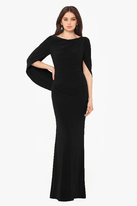 Exclusive Savings "Miriam" Long Jersey Draped Back Gown