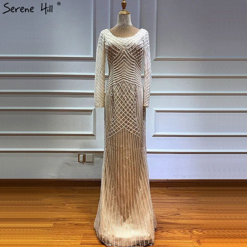 Year-End Clearance On Sale No Return No Refund Sale Dubai White Nude Luxury Long Sleeves Evening Dresses 2024 Latest Design Full Beading Mermaid Formal Dress Serene Hill LA60958 Year-End Clearance On Sale No Return No Refund Sale Dubai White Nude Luxury Long Sleeves Evening Dresses 2024 Latest Design Full Beading Mermaid Formal Dress Serene Hill LA60958