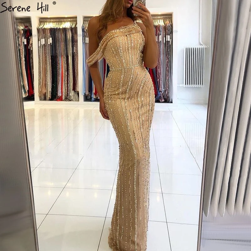 Special Savings Serene Hill Gold Mermaid Sexy Evening Dresses Dubai One Shouder Luxury Beading Sparkle Formal Dress LA70723 Special Savings Serene Hill Gold Mermaid Sexy Evening Dresses Dubai One Shouder Luxury Beading Sparkle Formal Dress LA70723