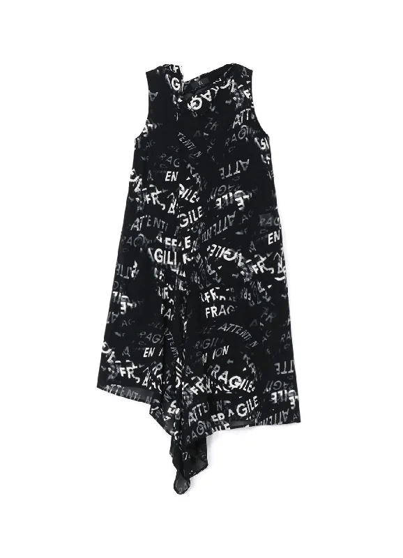 Super Sale RAYON GEORGETTE OPEN COLLAR SLEEVELESS DRESS