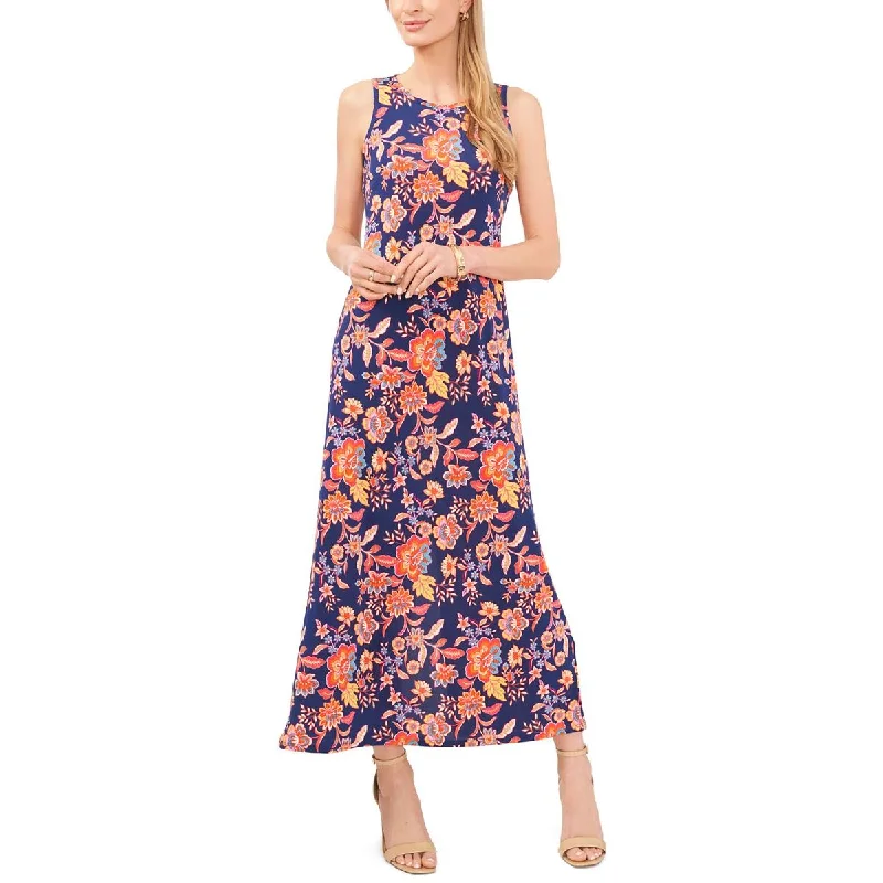 Super Bargain Womens Floral Print Keyhole Maxi Dress