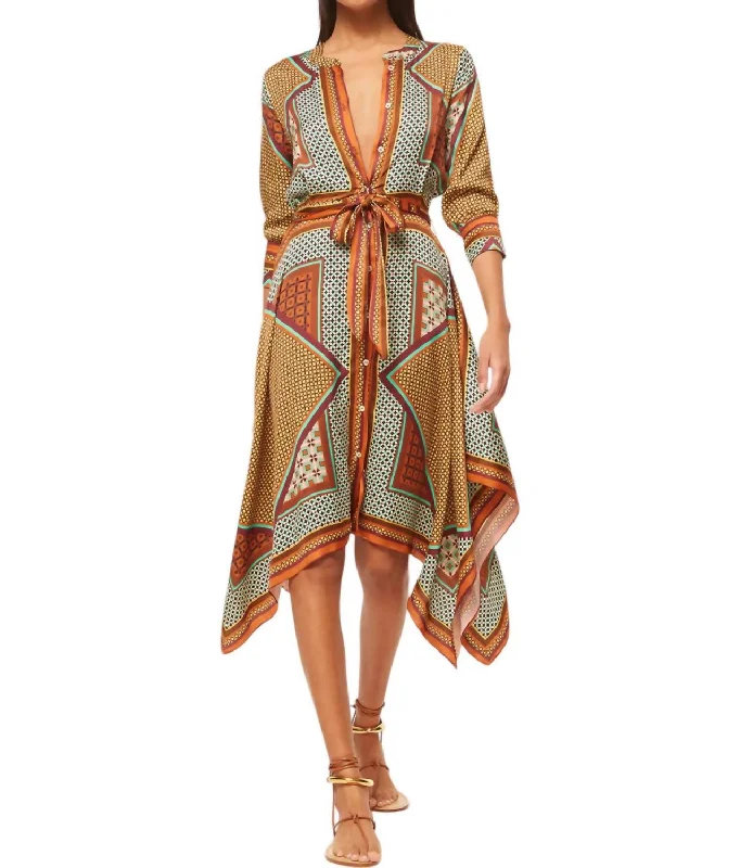 Final Markdown Solmaz Dress In Positano Scarf