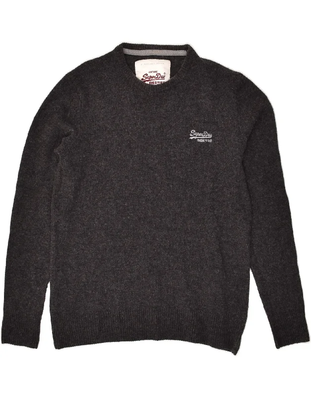 Online Exclusive SUPERDRY Womens Crew Neck Jumper Sweater UK 16 Large Grey Lambswool Online Exclusive SUPERDRY Womens Crew Neck Jumper Sweater UK 16 Large Grey Lambswool