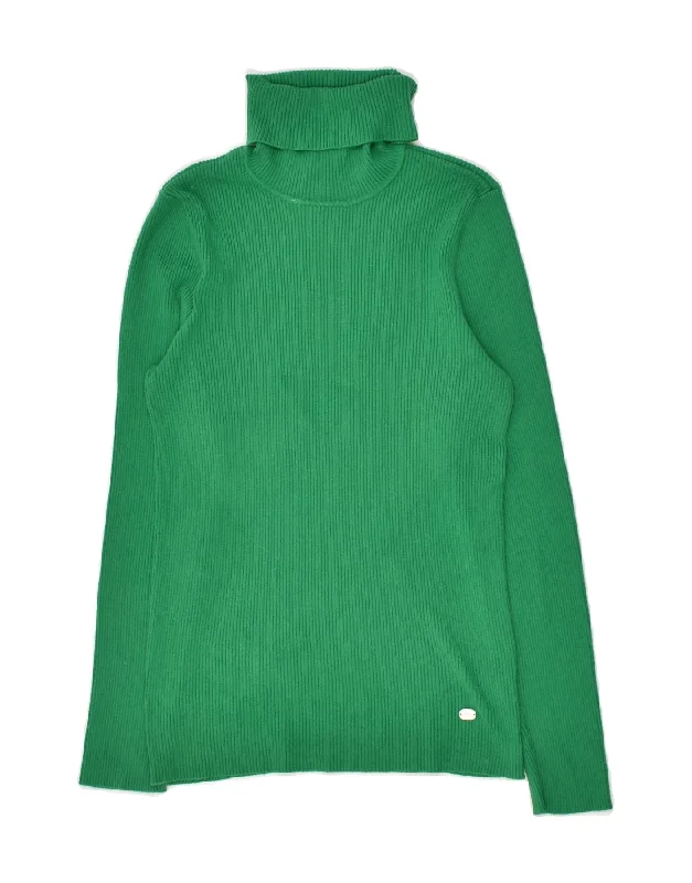 Markdowns RALPH LAUREN Womens Roll Neck Jumper Sweater UK 12 Medium Green Cotton