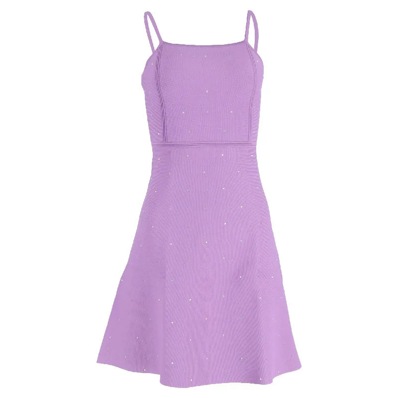 Extra Savings Sandro Paris Mini Elize Crystal-Embellished Knitted Dress in Purple Viscose