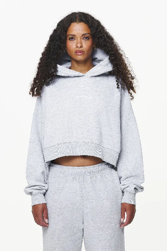 Hot Deal Chancery Oversized Cropped Hoodie Grey Melange