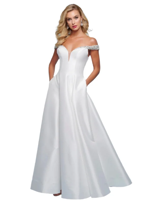 Low Prices Splash Prom K524 Size 6 off the shoulder satin A line prom dress pageant gown pageant dress Low Prices Splash Prom K524 Size 6 off the shoulder satin A line prom dress pageant gown pageant dress