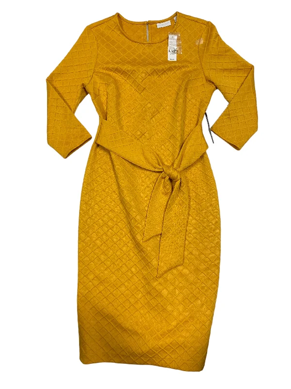 Overstock Dress Casual Short By New York And Co In Yellow, Size: M