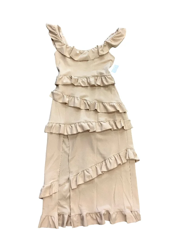 Limited Edition Dress Party Long By Mumu In Beige, Size: L