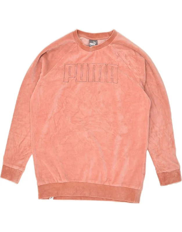 Price Rollback PUMA Womens Velour Graphic Sweatshirt Jumper UK 8 Small Red