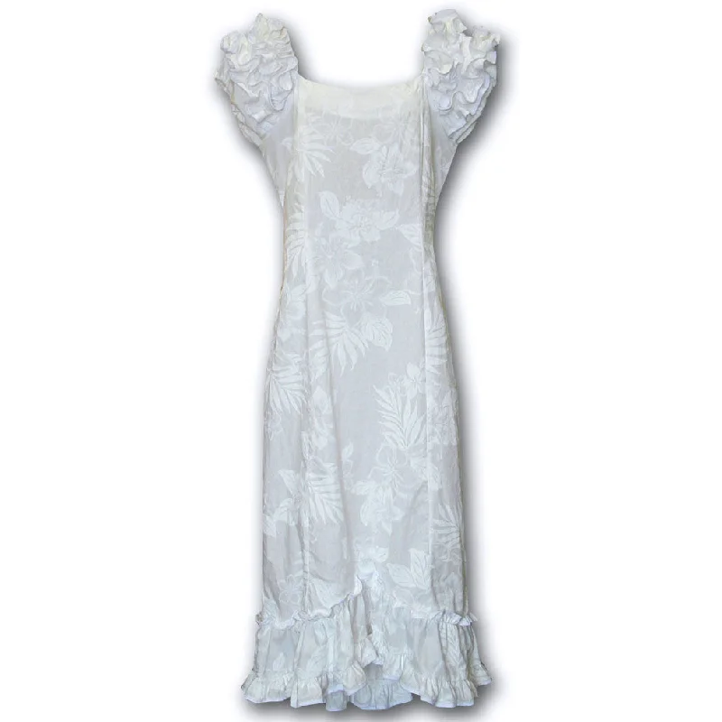 Overstock Sale Wedding Flower Ruffle Shoulder Muumuu