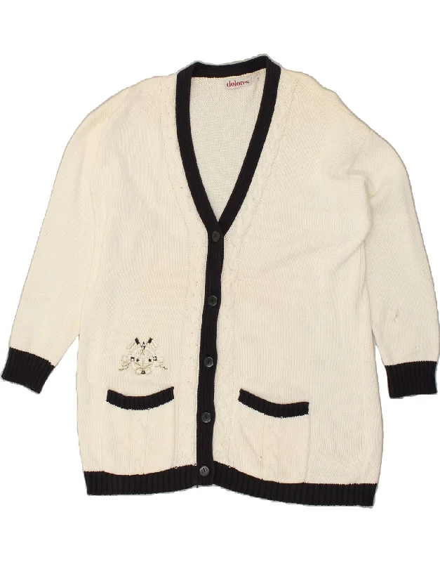 Savings Galore DOLORES Womens Cardigan Sweater IT 46 Large White Cotton
