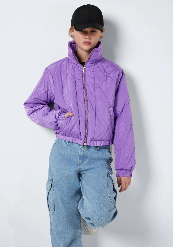 Closeout Noisy May Ziggy Quilted Bomber Jacket, Paisley Purple