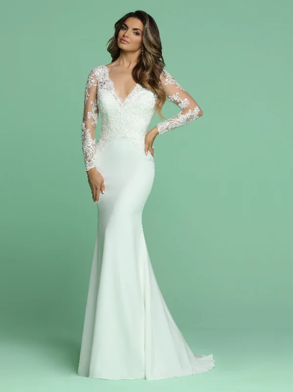 Amazing Deals Davinci Bridal 50610 Long Sleeve Sheer Lace Fitted Wedding Dress V Neck Gown Amazing Deals Davinci Bridal 50610 Long Sleeve Sheer Lace Fitted Wedding Dress V Neck Gown