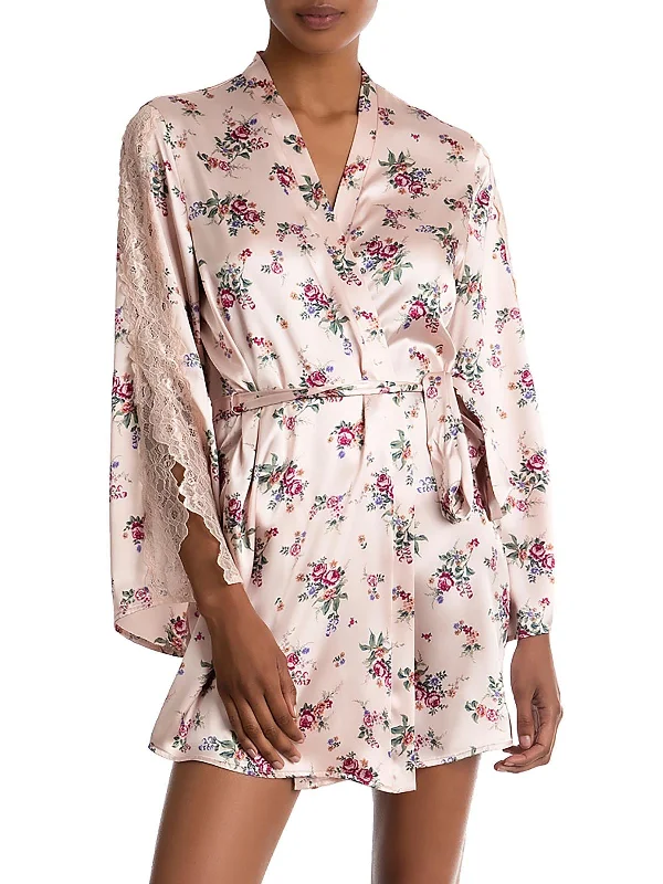 Limited Edition Womens Satin Floral Wrap Dress